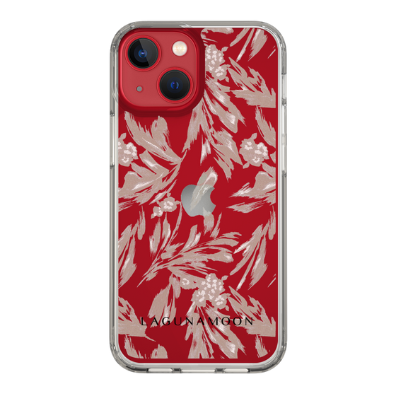 Slim Protection Case［ LAGUNAMOON - BotanicalJacquard - Clear×Beige ］