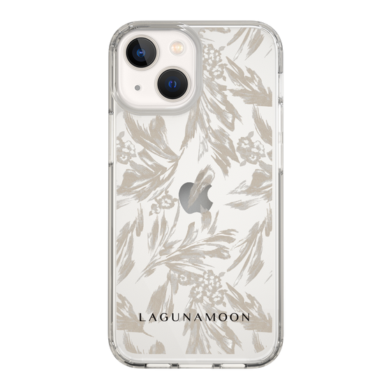 Slim Protection Case［ LAGUNAMOON - BotanicalJacquard - Clear×Beige ］