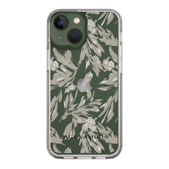 Slim Protection Case［ LAGUNAMOON - BotanicalJacquard - Clear×Beige ］