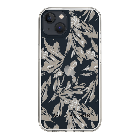Slim Protection Case［ LAGUNAMOON - BotanicalJacquard - Clear×Beige ］