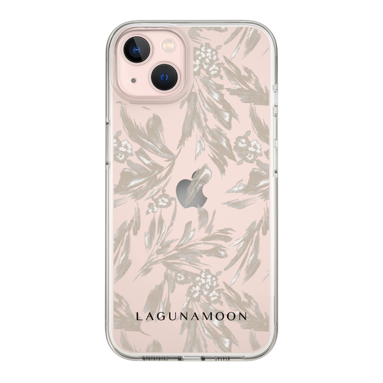 Slim Protection Case［ LAGUNAMOON - BotanicalJacquard - Clear×Beige ］