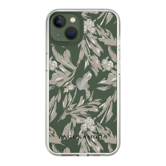 Slim Protection Case［ LAGUNAMOON - BotanicalJacquard - Clear×Beige ］
