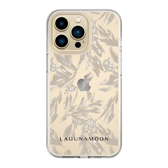 Slim Protection Case［ LAGUNAMOON - BotanicalJacquard - Clear×Beige ］