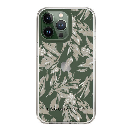 Slim Protection Case［ LAGUNAMOON - BotanicalJacquard - Clear×Beige ］