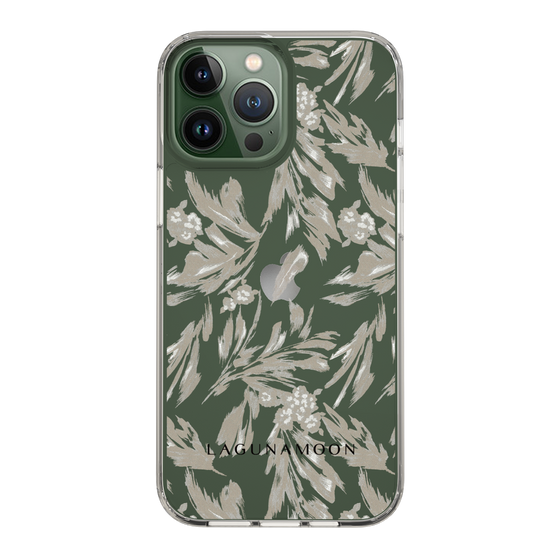 Slim Protection Case［ LAGUNAMOON - BotanicalJacquard - Clear×Beige ］