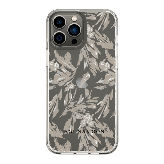 Slim Protection Case［ LAGUNAMOON - BotanicalJacquard - Clear×Beige ］