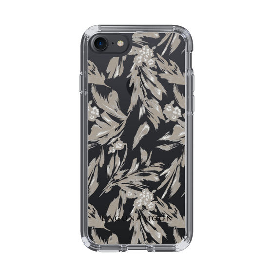 Slim Protection Case［ LAGUNAMOON - BotanicalJacquard - Clear×Beige ］