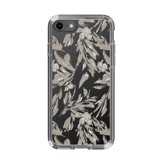 Slim Protection Case［ LAGUNAMOON - BotanicalJacquard - Clear×Beige ］