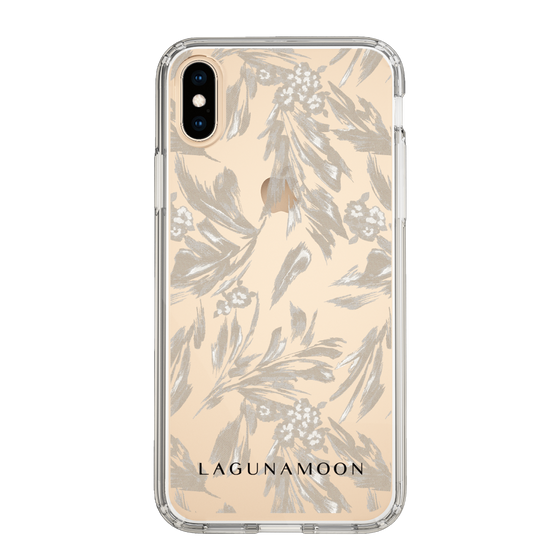 Slim Protection Case［ LAGUNAMOON - BotanicalJacquard - Clear×Beige ］
