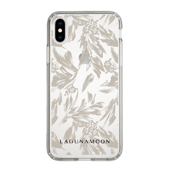 Slim Protection Case［ LAGUNAMOON - BotanicalJacquard - Clear×Beige ］