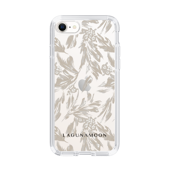 Slim Protection Case［ LAGUNAMOON - BotanicalJacquard - Clear×Beige ］