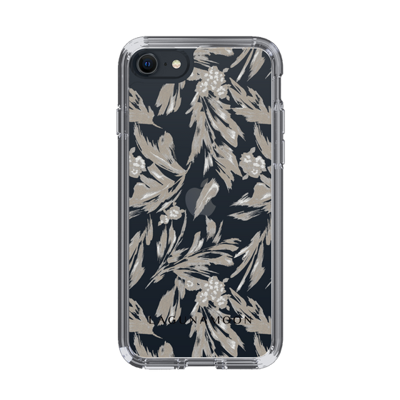 Slim Protection Case［ LAGUNAMOON - BotanicalJacquard - Clear×Beige ］