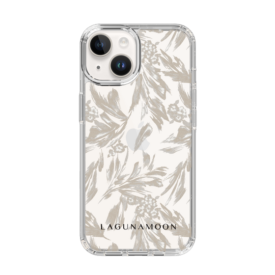 Slim Protection Case［ LAGUNAMOON - BotanicalJacquard - Clear×Beige ］