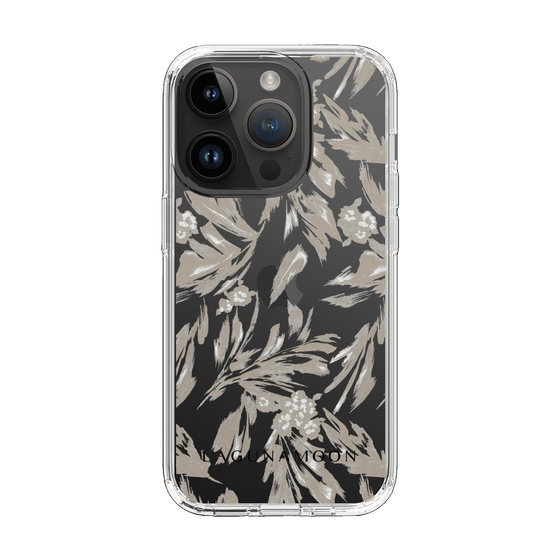 Slim Protection Case［ LAGUNAMOON - BotanicalJacquard - Clear×Beige ］