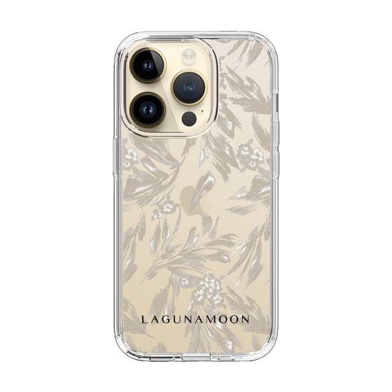 Slim Protection Case［ LAGUNAMOON - BotanicalJacquard - Clear×Beige ］