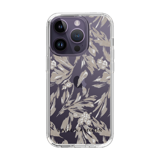 Slim Protection Case［ LAGUNAMOON - BotanicalJacquard - Clear×Beige ］