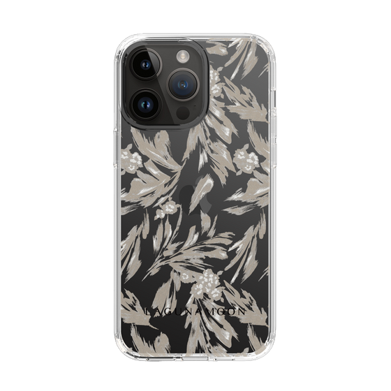 Slim Protection Case［ LAGUNAMOON - BotanicalJacquard - Clear×Beige ］