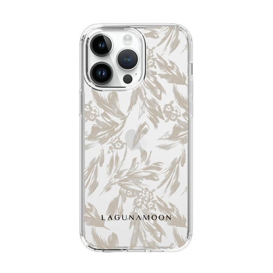 Slim Protection Case［ LAGUNAMOON - BotanicalJacquard - Clear×Beige ］
