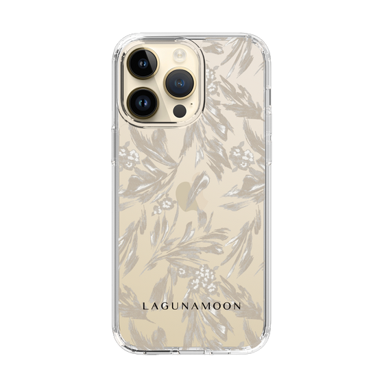 Slim Protection Case［ LAGUNAMOON - BotanicalJacquard - Clear×Beige ］