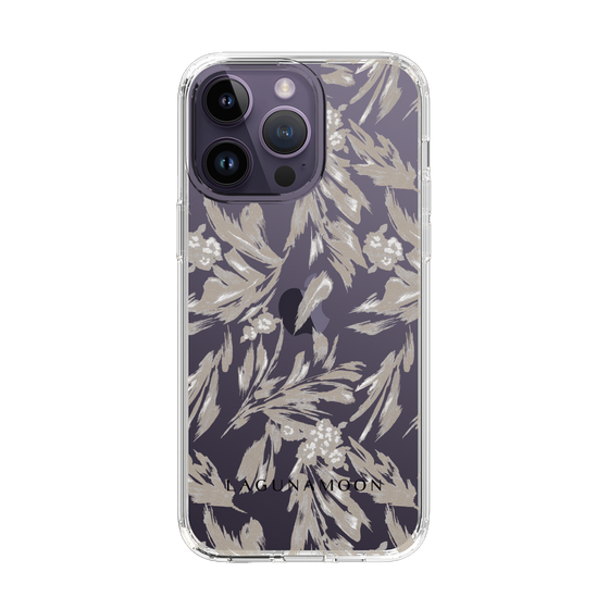 Slim Protection Case［ LAGUNAMOON - BotanicalJacquard - Clear×Beige ］