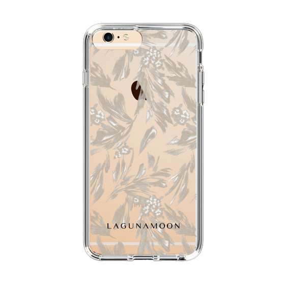 Slim Protection Case［ LAGUNAMOON - BotanicalJacquard - Clear×Beige ］