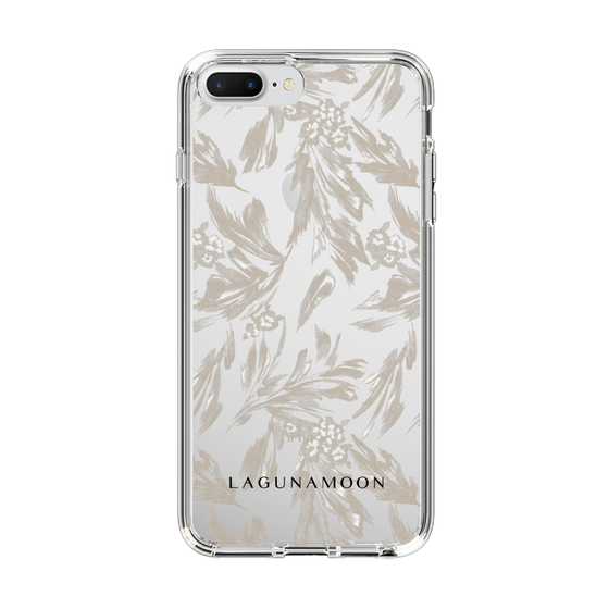 Slim Protection Case［ LAGUNAMOON - BotanicalJacquard - Clear×Beige ］