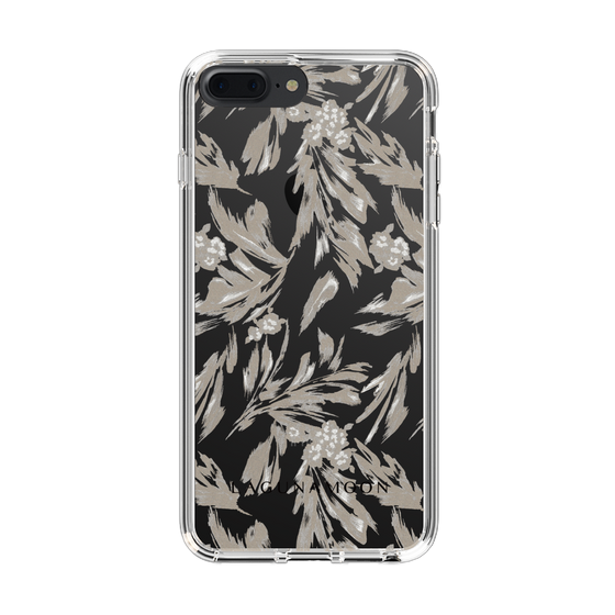 Slim Protection Case［ LAGUNAMOON - BotanicalJacquard - Clear×Beige ］