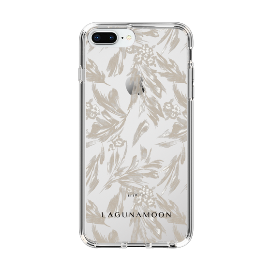 Slim Protection Case［ LAGUNAMOON - BotanicalJacquard - Clear×Beige ］