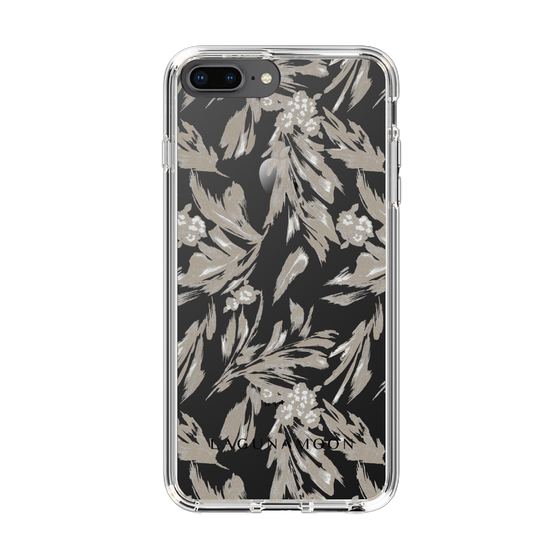 Slim Protection Case［ LAGUNAMOON - BotanicalJacquard - Clear×Beige ］
