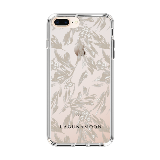 Slim Protection Case［ LAGUNAMOON - BotanicalJacquard - Clear×Beige ］