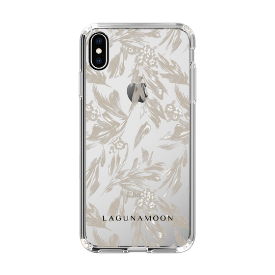 Slim Protection Case［ LAGUNAMOON - BotanicalJacquard - Clear×Beige ］