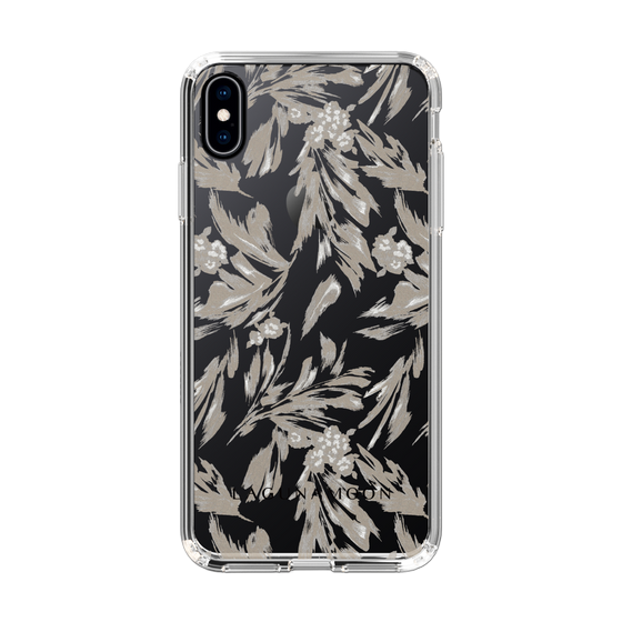 Slim Protection Case［ LAGUNAMOON - BotanicalJacquard - Clear×Beige ］