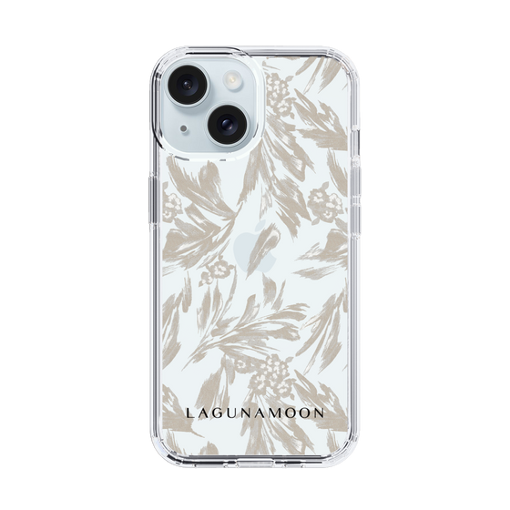 Slim Protection Case［ LAGUNAMOON - BotanicalJacquard - Clear×Beige ］