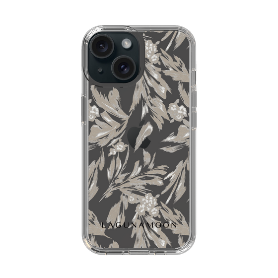 Slim Protection Case［ LAGUNAMOON - BotanicalJacquard - Clear×Beige ］
