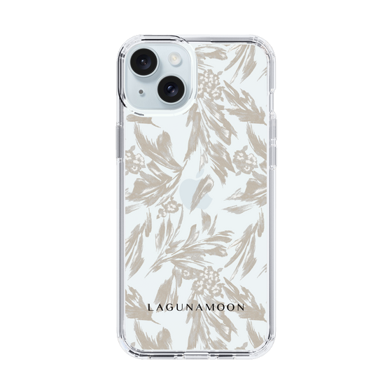 Slim Protection Case［ LAGUNAMOON - BotanicalJacquard - Clear×Beige ］