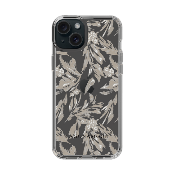 Slim Protection Case［ LAGUNAMOON - BotanicalJacquard - Clear×Beige ］
