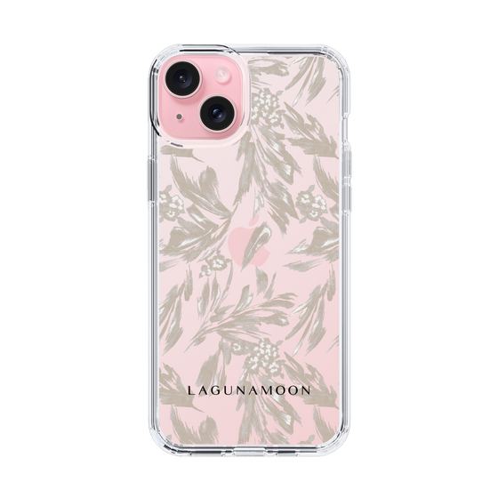 Slim Protection Case［ LAGUNAMOON - BotanicalJacquard - Clear×Beige ］