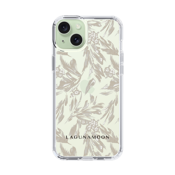 Slim Protection Case［ LAGUNAMOON - BotanicalJacquard - Clear×Beige ］