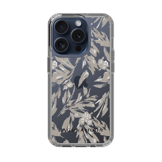 Slim Protection Case［ LAGUNAMOON - BotanicalJacquard - Clear×Beige ］