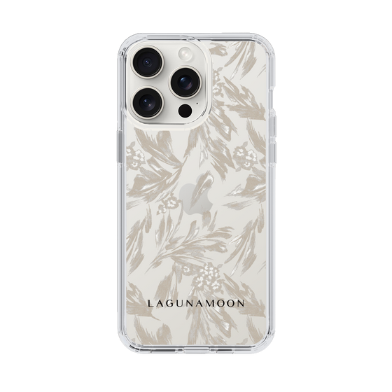 Slim Protection Case［ LAGUNAMOON - BotanicalJacquard - Clear×Beige ］