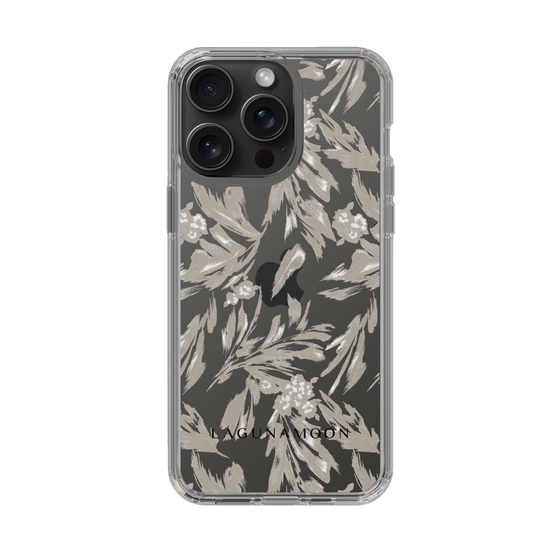 Slim Protection Case［ LAGUNAMOON - BotanicalJacquard - Clear×Beige ］