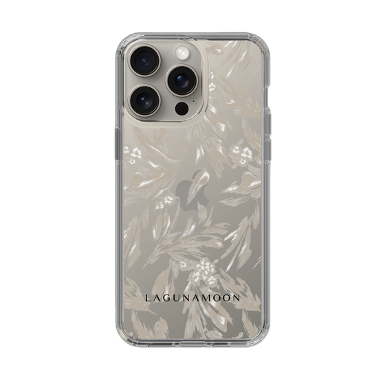 Slim Protection Case［ LAGUNAMOON - BotanicalJacquard - Clear×Beige ］