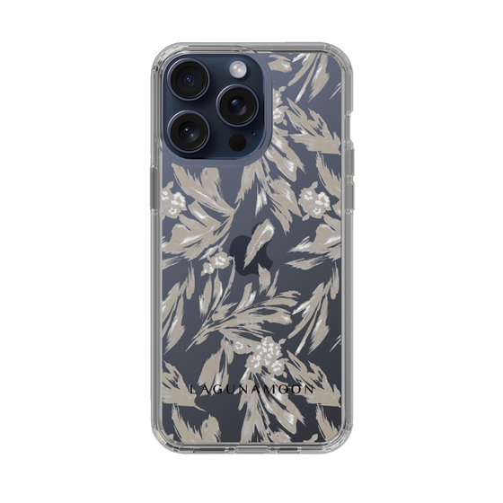 Slim Protection Case［ LAGUNAMOON - BotanicalJacquard - Clear×Beige ］