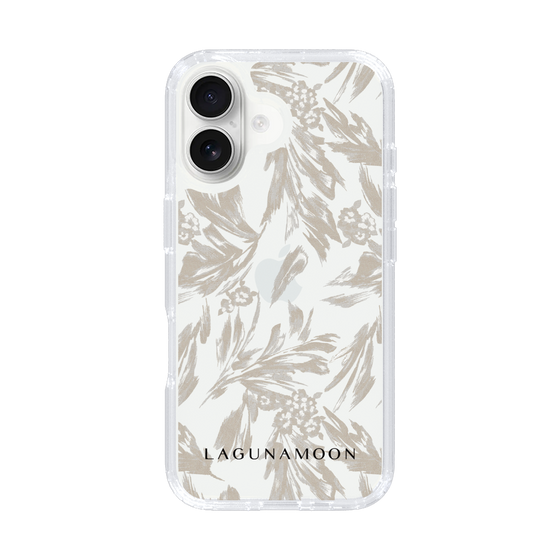 Slim Protection Case［ LAGUNAMOON - BotanicalJacquard - Clear×Beige ］