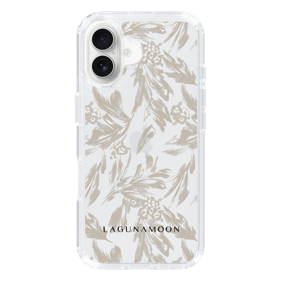 Slim Protection Case［ LAGUNAMOON - BotanicalJacquard - Clear×Beige ］