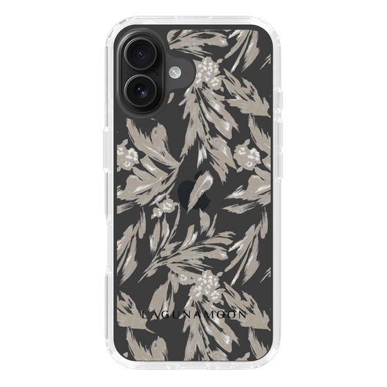Slim Protection Case［ LAGUNAMOON - BotanicalJacquard - Clear×Beige ］