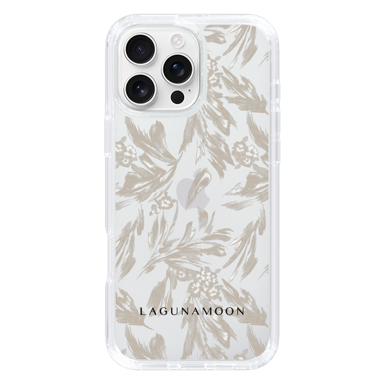 Slim Protection Case［ LAGUNAMOON - BotanicalJacquard - Clear×Beige ］