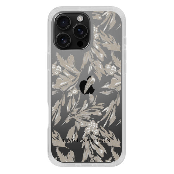 Slim Protection Case［ LAGUNAMOON - BotanicalJacquard - Clear×Beige ］