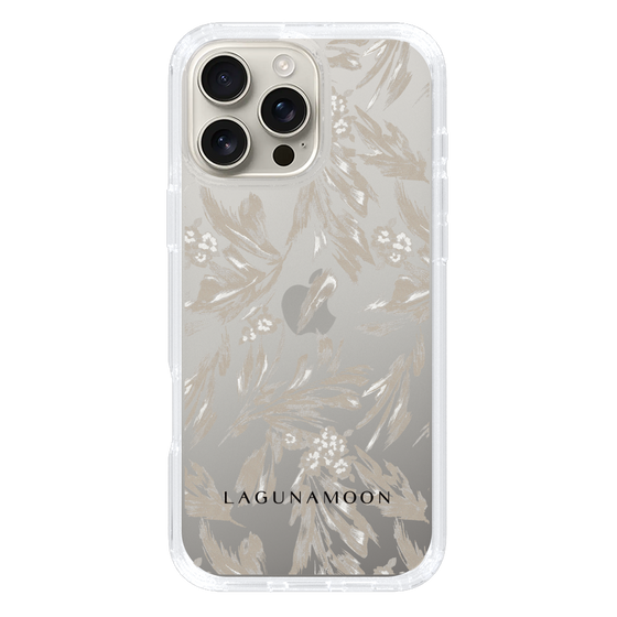 Slim Protection Case［ LAGUNAMOON - BotanicalJacquard - Clear×Beige ］