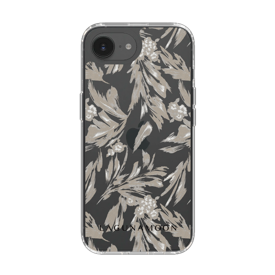 Slim Protection Case［ LAGUNAMOON - BotanicalJacquard - Clear×Beige ］